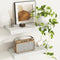 Fun Memories Deep Floating Shelves - 16" W x 9" D x 1.6" H Rustic White Wall Shelf - Wall Mounted Shelves for Storage - Wooden Shelves with Invisible Brackets for Living Room, Farmhouse - Set of 2