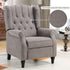 CANMOV Push Back Recliner Chair, Accent Chair,Mid Century Wingback Recliner, Fabric Push Back Recliner Chair Single Armchair Sofa with Rivet Decoration,Button-Tufted Back for Living Room, Grey