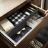 Utoplike Bamboo Drawer Dividers Large, 4'' High Adjustable Kitchen Drawers Organizers for Clothing, Spring Loaded, Works in Bathroom, Dresser, Desk, 4 PCS, Black