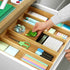 ROYAL CRAFT WOOD Luxury Bamboo Kitchen Drawer Organizer - Silverware Organizer - Utensil Holder and Cutlery Tray with Grooved Drawer Dividers for Flatware and Kitchen Utensils (5 Slot, Natural)