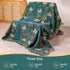 Boho Throw Blanket for Bed Couch 100% Cotton Woven Bed Throws for All Season Lightweight and Soft Cozy Farmhouse Reversible Muslin Decorative Blanket for Travel Picnic, Teal/Cream, 60''x80''
