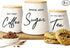 Coffee Tea and Sugar Ceramic Canister Set - 3-Piece Airtight Kitchen Canisters for Countertop - Coffee Bar Container Set