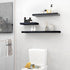Fun Memories Deep Floating Shelves - 16" W x 9" D x 1.6" H Rustic Black Wall Shelf - Wall Mounted Shelves for Storage - Wooden Shelves with Invisible Brackets for Living Room, Farmhouse - Set of 2