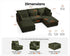 Oversized Modular Sofa, Extra Deep Cloud Corduroy Sectional Couch with Ottoman Chaise, Fluffy Corduroy 5 Seater Sofa Bed for Living Room, Villa (U Shape 5 Seater, Corduroy Green)