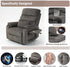 Power Lift Recliner Chair for Adults Elderly Chenille Lay Flat Recliners with Massage Heat, Extended Footrest, Wireless Charging Device, USB Ports, Cup Holder, Lumbar Pillow Up to 400LBS