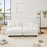 Loveseat Modular Sectional Sofa, U Shaped Couch with Ottoman, Cloud Couch Sectional Couch Home Sofa Living Room Oversized Couch Deep Seat Couch with Round Bolster Armrests 4 Pillows(White)