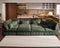 Oversized Modular Sofa, Extra Deep Cloud Corduroy Sectional Couch with Ottoman Chaise, Fluffy Chenille 8 Seater Couch Bed for Living Room, Villa (Sofa Bed 8 Seater, Corduroy Green)
