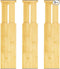 VaeFae 3 Pack Bamboo Drawer Dividers, 4" High Adjustable 11.9-17.1" Clothes Drawer Organizers, Expandable Separators for Bedroom/Bathroom/Kitchen/Office Storage