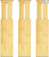 VaeFae 3 Pack Bamboo Drawer Dividers, 4" High Adjustable 11.9-17.1" Clothes Drawer Organizers, Expandable Separators for Bedroom/Bathroom/Kitchen/Office Storage
