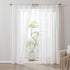 Farmhouse Semi Sheer Curtains 2 Panels Light Filtering Window Drapes with Rod Pocket