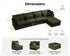 Oversized Modular Sofa, Extra Deep Cloud Corduroy Sectional Couch with Ottoman Chaise, Fluffy Corduroy 5 Seater Sofa Bed for Living Room, Villa (L Shape 5 Seater, Corduroy Green)