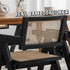 Rattan Dining Chairs Set of 2, Farmhouse Wicker Dining Chairs with Cane Seat Accent Armchair for Dining Room Kitchen Restaurant, Walnut