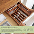 Premium Silverware, Flatware and Utensil Organizer for Kitchen Drawers, Food-Safe Contract Grade, Expandable from 16 to 28 In, Natural Acacia