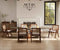 Rattan Dining Chairs Set of 6, Farmhouse Wicker Dining Chairs with Removable Linen Cushion Accent Cane Armchair for Dining Room Kitchen Restaurant, Walnut