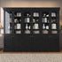 Vyre 71" Tall Farmhouse Bookshelves with Glass Doors, Set of 4 – Large Modular Bookcase with Adjustable Shelves, Storage Cabinet for Living Room, Kitchen, Home Office, Black