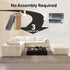 118" 6-Seater Cloud Sofa,Modular Sectional Couch with Ottoman,Modern Deep Seat Upholstered Couches with Plush Corduroy Fabric for Living Room Furniture,Bedroom and Apartment,No Assembly Required,White