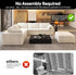 118" 6-Seater Cloud Sofa,Modular Sectional Couch with Ottoman,Modern Deep Seat Upholstered Couches with Plush Corduroy Fabric for Living Room Furniture,Bedroom and Apartment,No Assembly Required,White