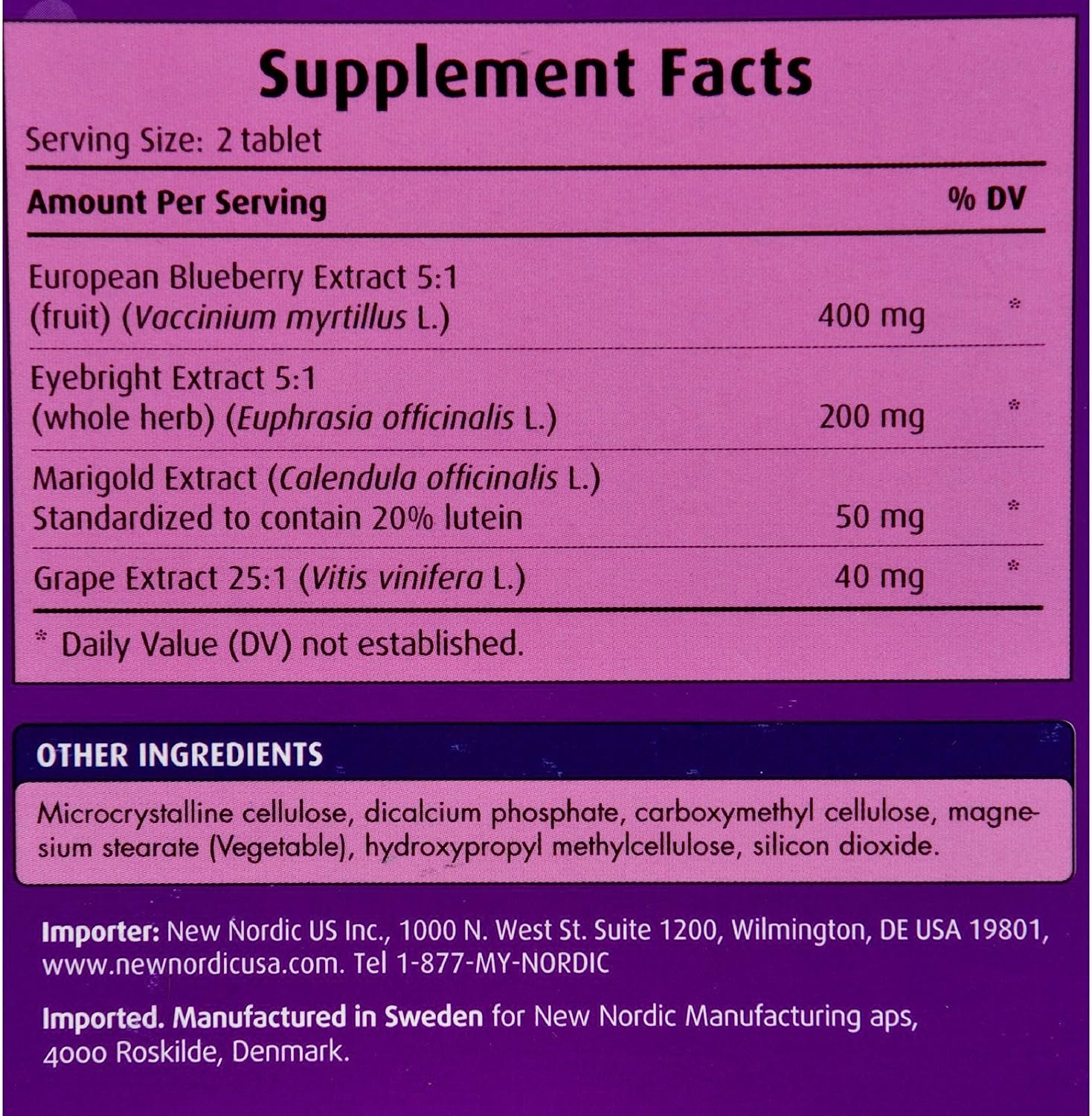 New Nordic Blueberry Eyebright Blend (60 Tablets)