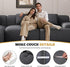 122" Modern L Shaped Modular Sectional Sofa, Boneless Couches for Living Room with Ottoman,4 Seater Convertible Chenille Cloud Couch Sofa Set, No Assembly Required, Grey-Black 1 PCS
