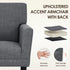 COLAMY Accent Chair Set of 2 for Living Room, Modern Upholstered Fabric Accent Armchair with Back, Soft Single Sofa Chair with Arms for Bedroom/Office/Reception Room, Dark Grey