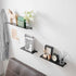 JOOM Black Floating Shelves for Wall Storage, Metal Wall Shelves for Living Room, Bathroom, Kitchen, 16” Display Shelves for Collectibles(2 PCS)