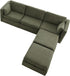 CHITA Oversized Modular Cloud Sectional Fabric Sofa Set, FSC Certified U Shaped Couch Reversible Chaise Modular Sectional,112 inch Width,5 Seat Modular Sofa Includes 2 Storage Ottomans, Moss Green