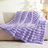 BEDELITE Faux Fur Throw Blanket for Couch, Soft and Cozy Luxurious 3D Striped Fluffy Blanket, 770GSM Thick Warm Plush Fuzzy Faux Rabbit Fur Blanket for Women Gift (Lavender, 50"x 60")