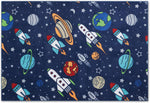 Kids Rugs for Playroom, Non Slip Area Rugs for Bedroom - Rocket Galaxy
