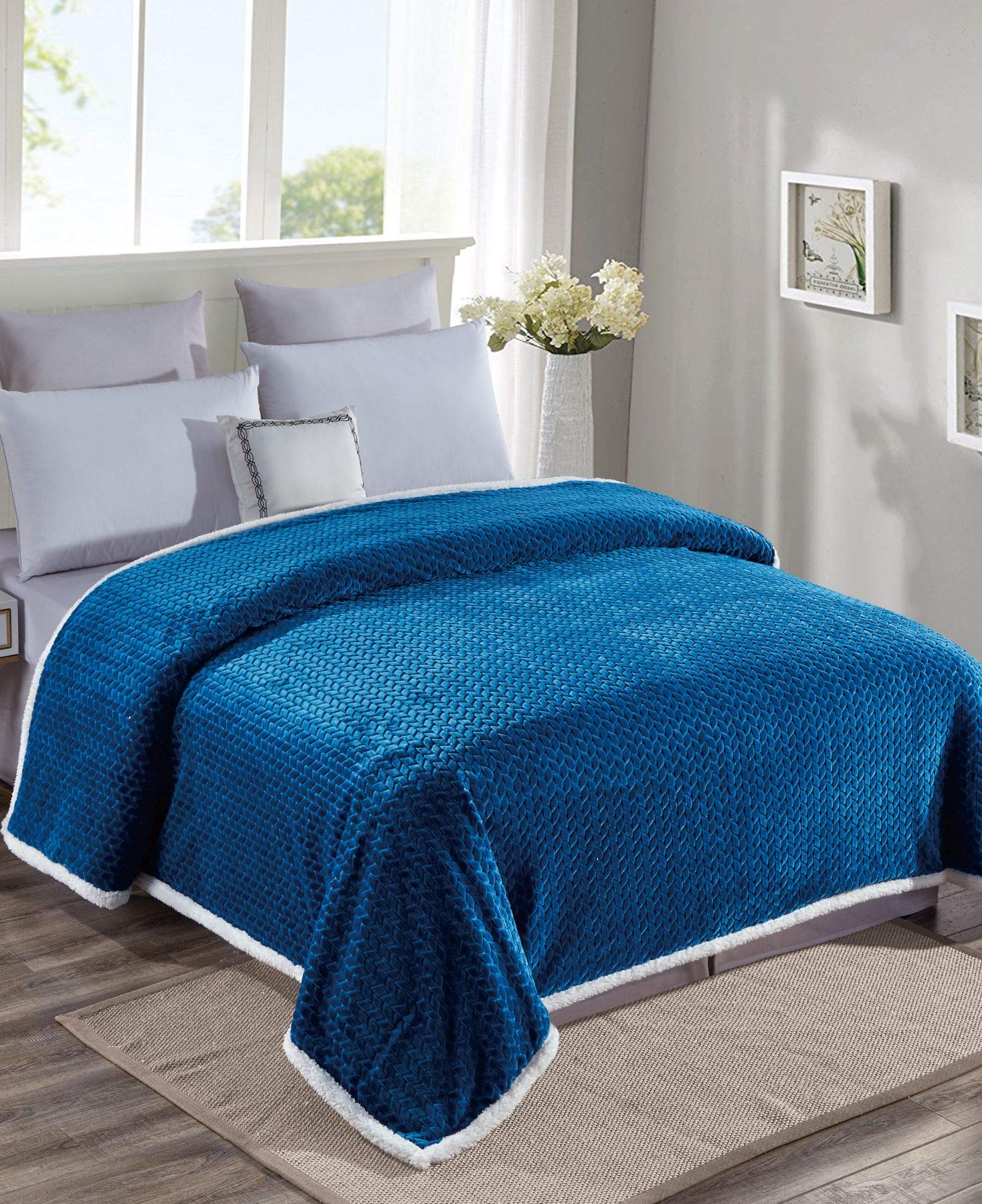 Decor & More Home Essentials Braided Sherpa Blanket