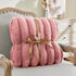 BEDELITE Faux Fur Throw Blanket for Couch, Soft and Cozy Luxurious 3D Striped Pink Fluffy Blanket, 770GSM Thick Warm Plush Fuzzy Faux Rabbit Fur Blanket for Women Gift, 50"x 60"