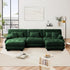 Modular Sectional Sofa, Comfy Cloud Couch 3 Seater Couch with Ottoman, Sectional Couches for Living Room, Modern Chenille U Shaped Couches, Sleeper Deep Seat Sofa with Throw Pillows, Green