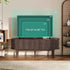LINSY HOME TV Stand for 65" TV, Mid-Century Modern 58" Entertainment Center with Sliding Tambour Door and Storage Cabinet, Cruved TV Media Console Table for Living Room, Bedroom, Walnut