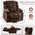 Three Motor Large-Wide Power Lift Chairs Recliners for Big and Tall Elderly, 180° Lay Flat Lift Chair, Infinite Position, Power Headrest, Heat & Vibration Massage (Plush Flannel, Deep Brown)