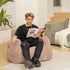 Bean Bag Chair with Filler, Bean Bag Sofa with Tufted Soft Stuffed Filling, Fluffy and Lazy Sofa, Comfy Cozy BeanBag Chairs with Memory Foam for Dorm, Apartment, Living Room (Pink)