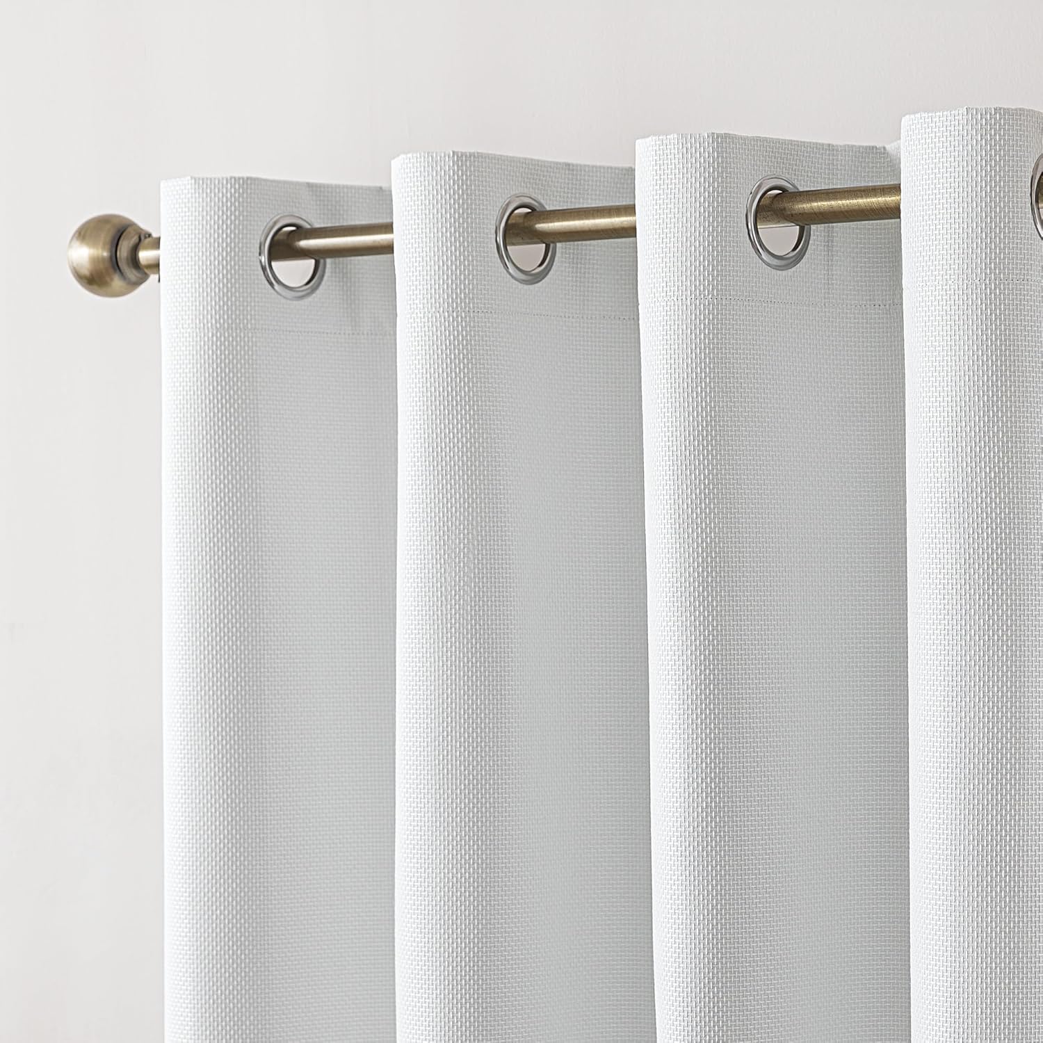 Blackout Curtains for Room Darkening Window Drapes with Rod Pocket 2 Panels Set-White