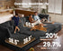 Oversized Modular Sofa, Extra Deep Cloud Corduroy Sectional Couch with Ottoman Chaise, Fluffy Corduroy 5 Seater Sofa Bed for Living Room, Villa (L Shape 5 Seater, Corduroy Black)