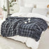 RYNGHIPY Faux Fur Throw Blanket Double Side Thick and Warm Plush Fluffy Faux Rabbit Fur Decoration for Couch Sofa Chair and Bed Cozy Winter Blanket (Dark Grey, 63''x79'')