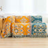 Boho Throw Blanket for Bed,100% Cotton Ultra Soft Lightweight Muslin 4-Layer Breathable Woven Throws 90''x 98'' Blanket Yellow Floral Printed Farmhouse Decor Bed Blankets