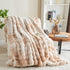 RYNGHIPY Faux Rabbit Fur Bed Throws Fluffy Warm Throw Blanket for Sofa Couch Soft Plush Decorative Blanket Thick and Heavy Cute Bubble Furry Blanket (Light Tan, 63''x79'')