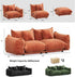 Modern Minimalist Chenille Modular Sectional Sofa, Oversized Couch and Loveseat Set with Thick Cushions, Upholstered Sofa for Small Spaces, Living Room, Bedroom, Office, Apartment(Orange,75" Loveseat)