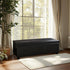 BELLEZE 47 Inch Storage Ottoman, Faux Leather Storage Bench Bedroom Bench with Safety Close Hinge, Ottoman with Storage for Living Room, Entryway, Hallway, Foot Rest, Support 300lbs - Black