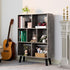 LEYAOYAO Bookshelf Cube Storage Organizer,3 Tier Bookcase with Legs,Modern Wood Open Shelf,Dirty Grey Bookshelves,Free Standing Display Short Book Shelves for Narrow Space,Bedroom,Living Room,Office