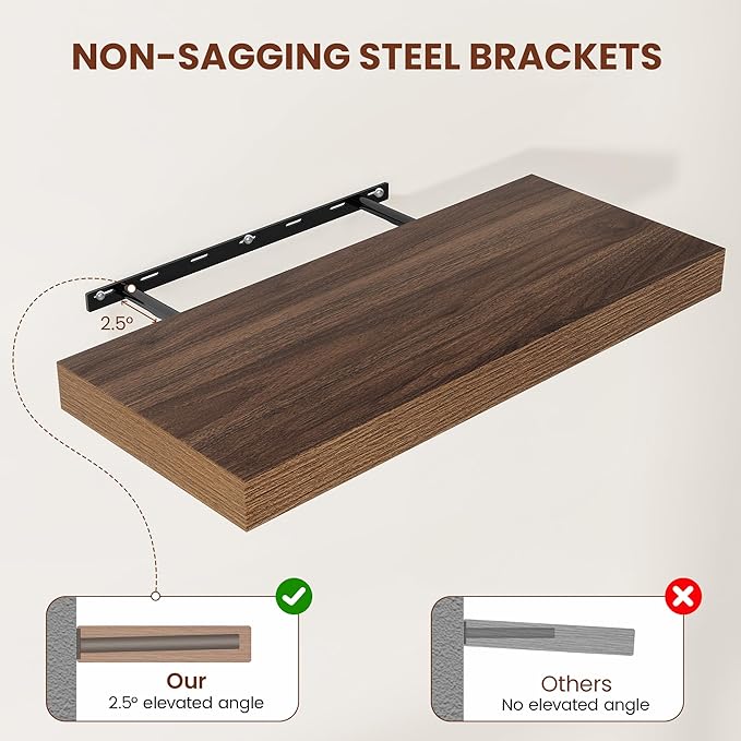 Wide Floating Shelves for Wall 12 Inch Deep, 48