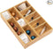 Premium Utensils and Tea Bag Drawer Organizers – 14-Compartment Design with Removable Dividers, Non-Slip Feet, 100% Sustainable Bamboo, 2 Pack