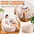 4FT Bean Bag Chair: Bean Bag with Velvet Cover, Fluffy and Comfy Bean Bag Chairs for Adults and Kids, Bean Bag Sofa Filled with High-Density Sponge for Gaming (Yellowish Beige)