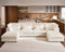 Oversized Modular Sofa, Extra Deep Cloud Corduroy Sectional Couch with Ottoman Chaise, Fluffy Chenille 6 Seat U-Shaped Sofa for Living Room, Villa (U Shape 6 Seater, Corduroy White)