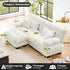 Loveseat Modular Sectional Sofa, L Shaped Couch with Ottoman, Cloud Couch Sectional Couch Home Sofa Living Room Oversized Couch Deep Seat Couch with Round Bolster Armrests 4 Pillows(White)
