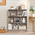 LEYAOYAO 7 Cube Bookshelf with Base,3 Tier Mid-Century Modern Grey Bookcase,Standing Wide Bookshelves Storage Organizer Shelf,Rustic Wood Display Cabinet Book Shelves for Bedroom,Living Room,Office