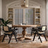 Rattan Dining Chairs Set of 4, Farmhouse Wicker Dining Chairs with Cane Seat Accent Armchair for Dining Room Kitchen Restaurant, Walnut