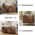 65 Inch Fluted TV Stand, Mid Century Modern Entertainment Center with Storage Cabinets & Adjustable Shelves, Media Console TV Credenza for Living Room, Dining Room, Hallway, Walnut